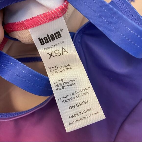 Weissman Costume solo dance rhinestone custom Ombre Leotard PL12366 XSA xs adult - Picture 10 of 11